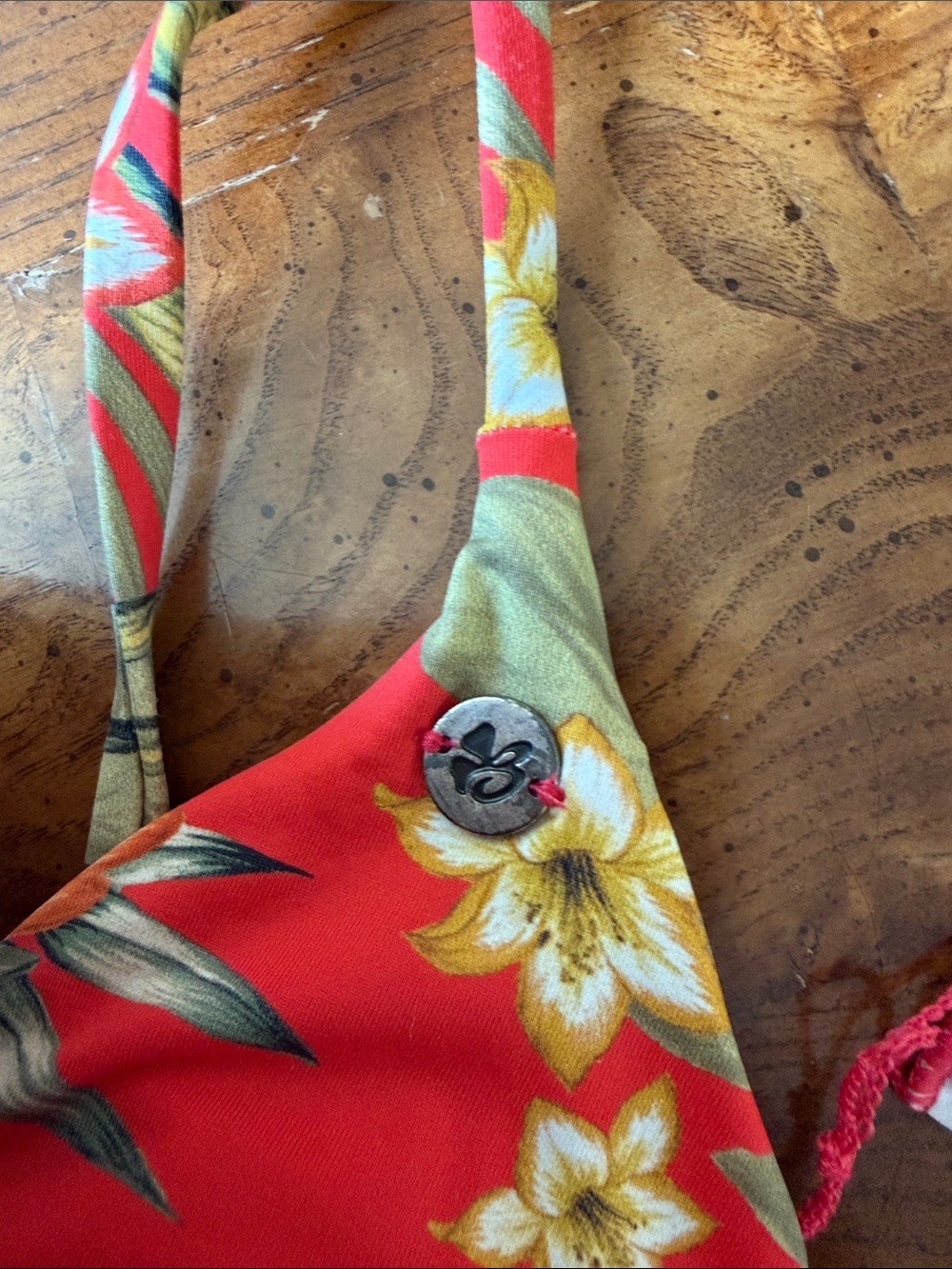 Bananamoon Red Tropical Triangle Bikini Top - Picture 4 of 5